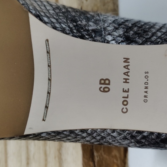 Cole Haan Grey Snake Skin Heels, Size 6B - Picture 11 of 14